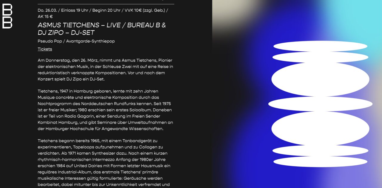 Mehr über den Artikel erfahren Asmus Tietchens live in Düsseldorf